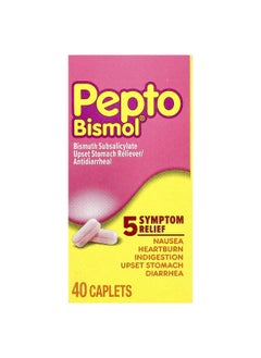 Pepto Bismol Pepto Bismol, Bismuth Subsalicylate, 262 mg, 40 Caplets  - Image 1