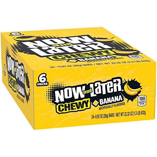 Now and Later Chewy Candy Banana Flavor 093 Ounce Bars Pack of 24 - Image 1