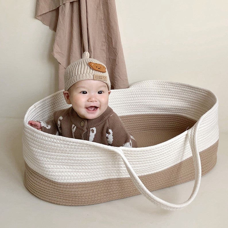 Dropshipping Baby Basket, Portable Newborn Basket, Baby Hand Basket, Cotton Rope Woven Baby Basket, Cradle - Image 4
