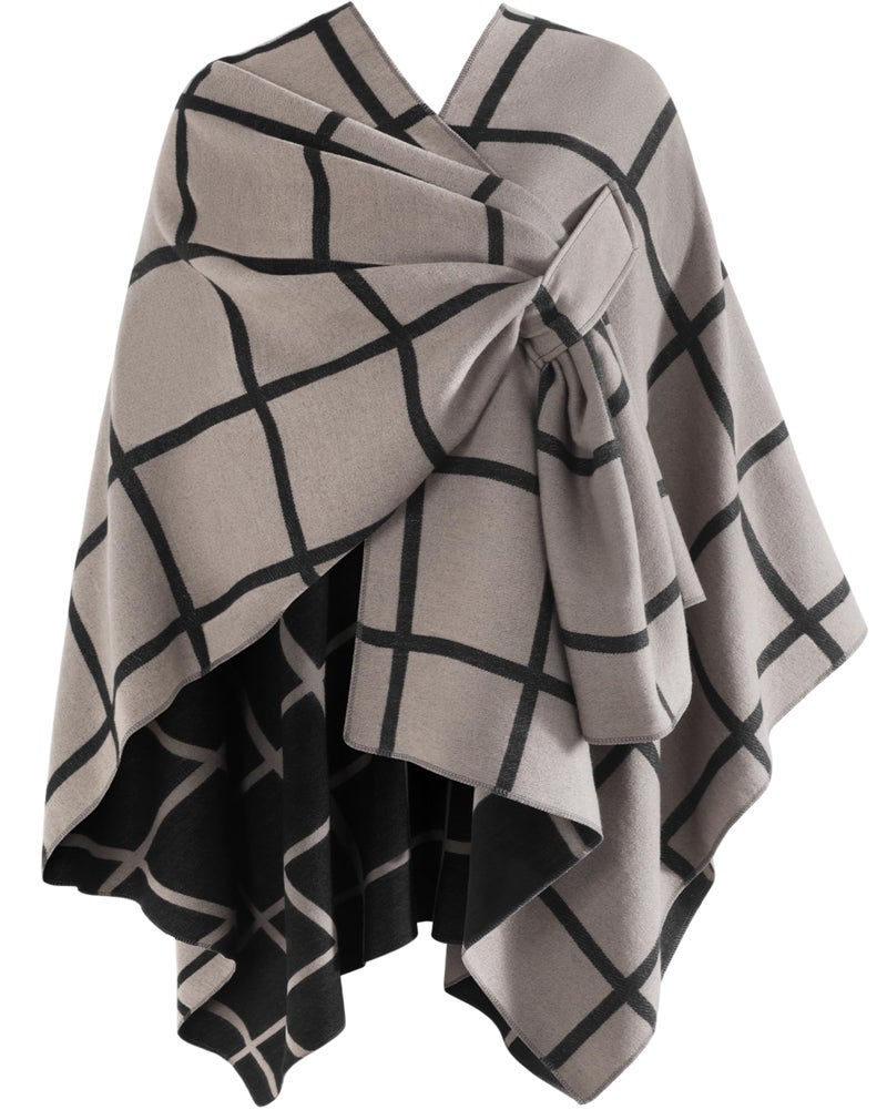 fauson Shawl Wraps for Women Open Front Ponchos for Women for Fall Winter Pashmina(Oversized Sweaters Casual Shawls for Evening Dressing Blanket) - Image 1