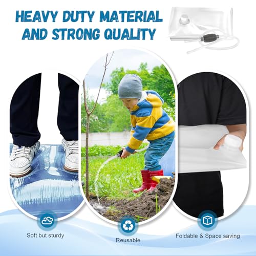 3 BUZZLETT 3 Pack 40 Gallon Water Storage Bladder, Heavy Duty Food-Grade Plastic Bag, BPA-Free, Foldable and Resuable. Ideal for Emergency Water Bank, Camping, Gardening & Agricultural Irrigation - Image 5