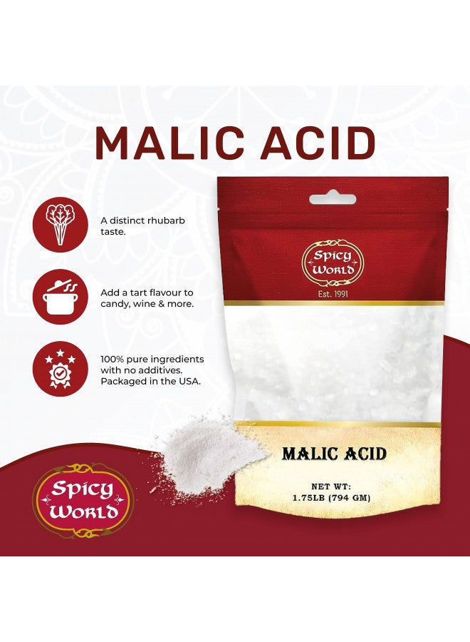 Spicy World Malic Acid Powder 1.75 LB (28oz) - Food Grade, Crystals, Tart Flavor - 1 Pack Each - Image 1