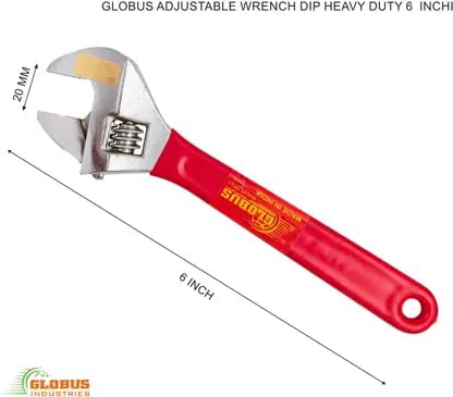 GLOBUS Adjustable Wrench 6 Inch Chrome Finish with Soft Grip and 10 Inch Water Pump Plier | 2 Tool Set for Plumbing Automotive Home Repairs and Maintenance | Durable and Comfortable Hand Tools - Image 4