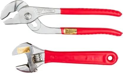 GLOBUS Adjustable Wrench 6 Inch Chrome Finish with Soft Grip and 10 Inch Water Pump Plier | 2 Tool Set for Plumbing Automotive Home Repairs and Maintenance | Durable and Comfortable Hand Tools - Image 1