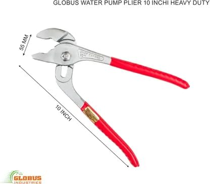 GLOBUS Adjustable Wrench 6 Inch Chrome Finish with Soft Grip and 10 Inch Water Pump Plier | 2 Tool Set for Plumbing Automotive Home Repairs and Maintenance | Durable and Comfortable Hand Tools - Image 3