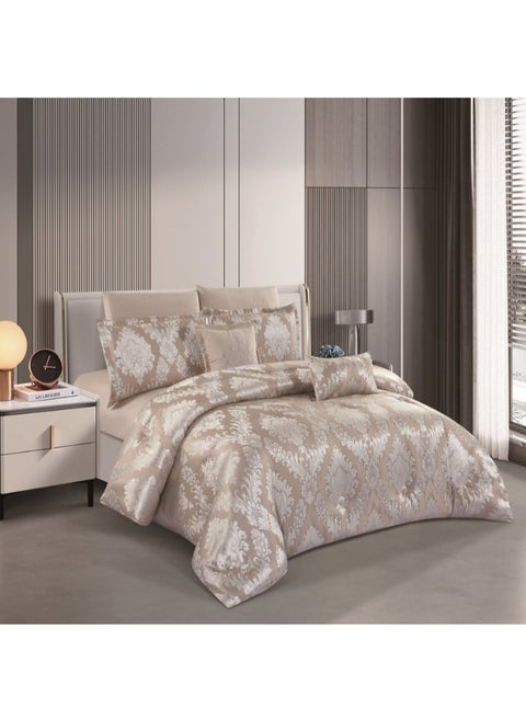 Jacquard Comforter Set With Durable And Soft Fabric Heavy Filling And A Design That Satisfies All Tastes 8 Pieces King Size
