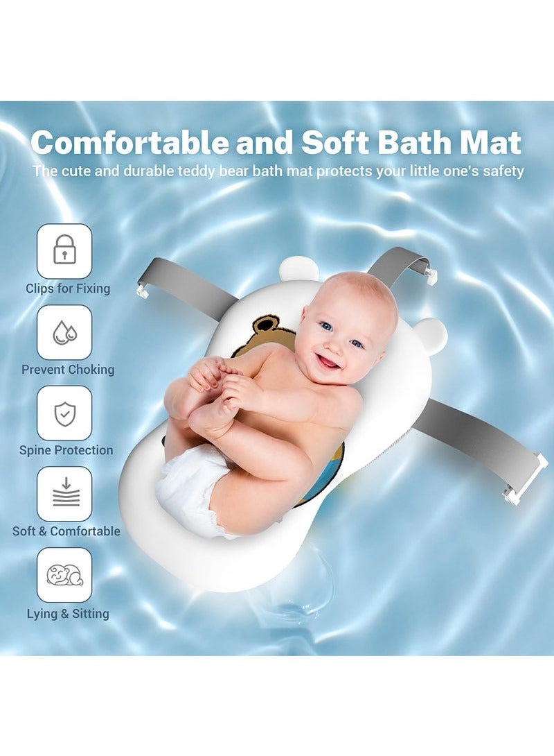 Hanayo Baby Bathtub Collapsible Baby Bathtub for Newborn Portable Infant Bathtub with Thermometer & Soft Floating Cushion  Water Plug And Anti Slip Support Legs for Newborn to Toddler 0-36 Months(Grey) - Image 5