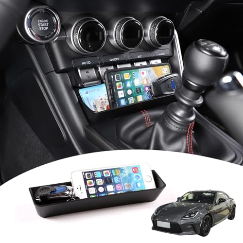 JONKOKO ABS Black Car Gear Shift Panel Front Storage Box for Subaru BRZ Toyota 86 2022-2025 Central Storage Box Phone Box,Gear Shift Organizer Tray Car Accessories - Image 1
