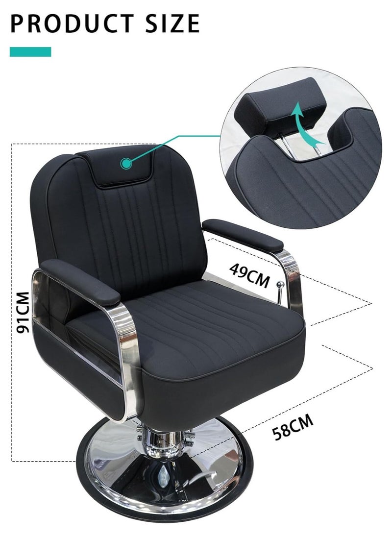 Meishida - Reclining Ladies Salon Chair 360 Degrees Swivel Barber Chair Styling Chair with Hydraulic Pump Free Installation - Image 1