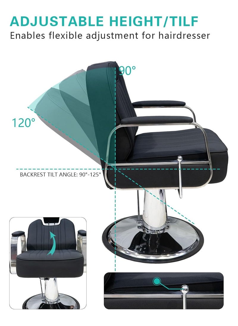 Meishida - Reclining Ladies Salon Chair 360 Degrees Swivel Barber Chair Styling Chair with Hydraulic Pump Free Installation - Image 1
