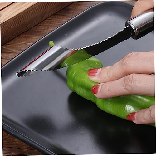 HomeAra Stainless Steel Serrated Seed Remover, Pepper Corer, Seed Remover,Chili Corer Remover, Pepper Seed Remover, Multifunctional Kitchen Seed Remover, Kitchen Tools (Pack of-2) - Image 3