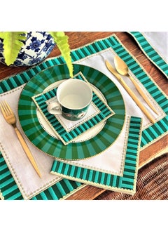 Decorative Candy Series Green Checkered Tableware - 2 Pieces