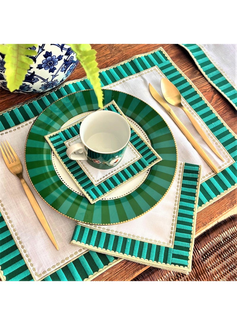 Ge Living Decorative Candy Series Green Checkered Tableware - 2 Pieces  - Image 1