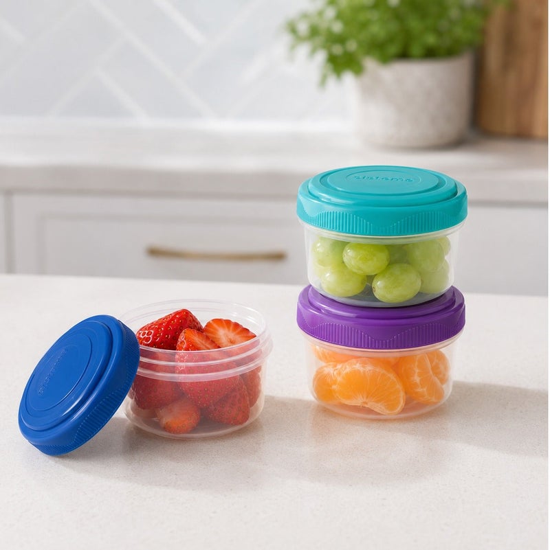 Sistema Mini Bites To Go 3 Pack 130ml – BPA Free Reusable Mini Food Storage Containers with Screw Lids, Stackable Snack Pots for Fruits, Nuts, Yogurt, Meal Prep & Lunch Boxes - Image 2