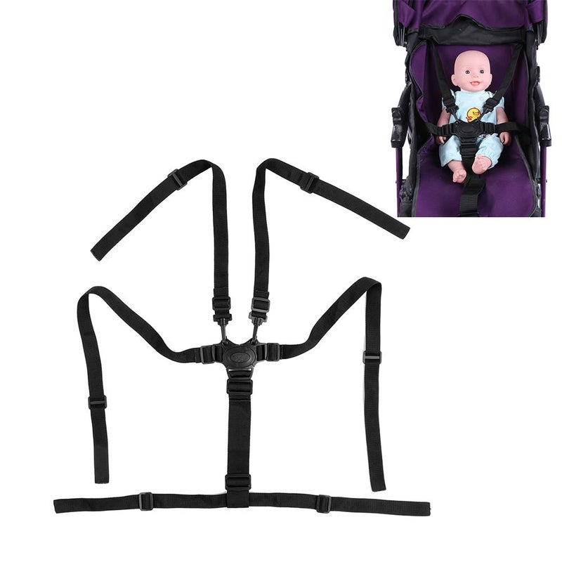 Tnfeeon Holder Replacement Safety Security Belts Stroller Children Pushchair Rotating Adjustable High Chair Straps Universal Baby 5 Point Harness Belt for Wooden Highchair Pram - Image 1