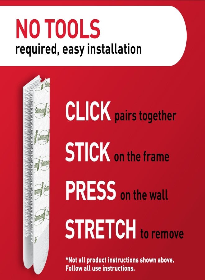 Command 15 lb & 10 lb Large and Medium Picture Hanging Strips, 2 Pack (56 Pairs / 112 Command Strips), Damage Free Hanging Picture Hangers, Great for Home Decor, White Adhesive - Image 4