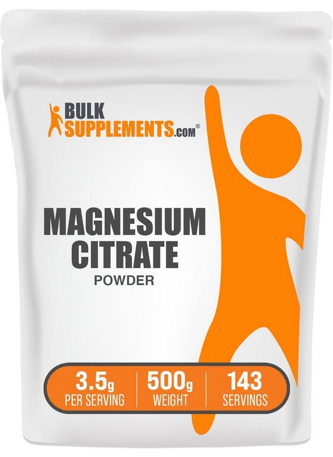 بالك سابلمنتس مسحوق سترات المغنيسيوم من BulkSupplements.com - مكمل غذائي للمغنيسيوم، 400 ملغ من المغنيسيوم، سترات المغنيسيوم النقية - خالية من الجلوتين، 3500 ملغ لكل وجبة، 500 جرام (1.1 رطل) (عبوة من قطعة واحدة) 