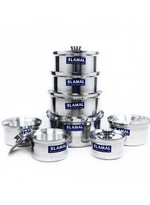 8-Piece Stainless Steel Pot Set Silver