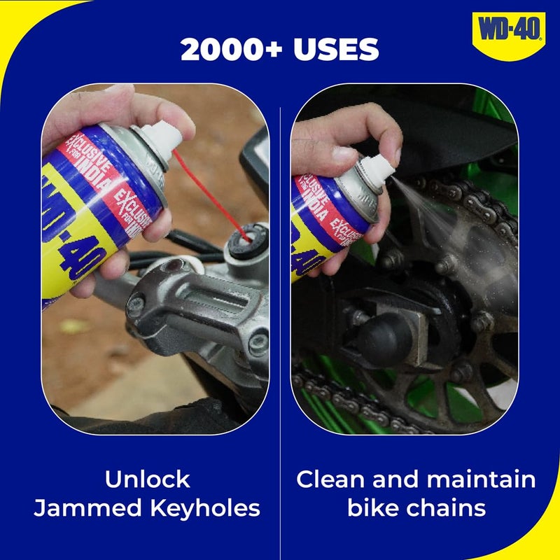 WD40 Pidilite Multipurpose Spray for Home Improvement, Frees jammed locks & Rust Parts,Adhesive remover,Grill & stove Cleaning,Protectant Agent -Multi use for Home,Work & DIY Purpose, 63.8g,Pack of 2 - Image 4