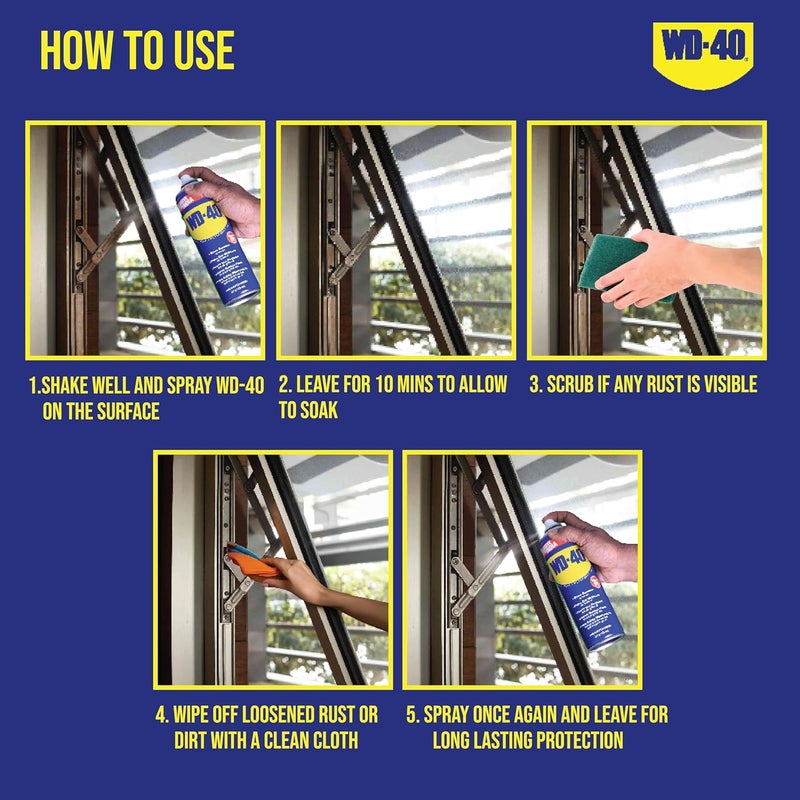 WD40 Pidilite Multipurpose Spray for Home Improvement, Frees jammed locks & Rust Parts,Adhesive remover,Grill & stove Cleaning,Protectant Agent -Multi use for Home,Work & DIY Purpose, 63.8g,Pack of 2 - Image 3