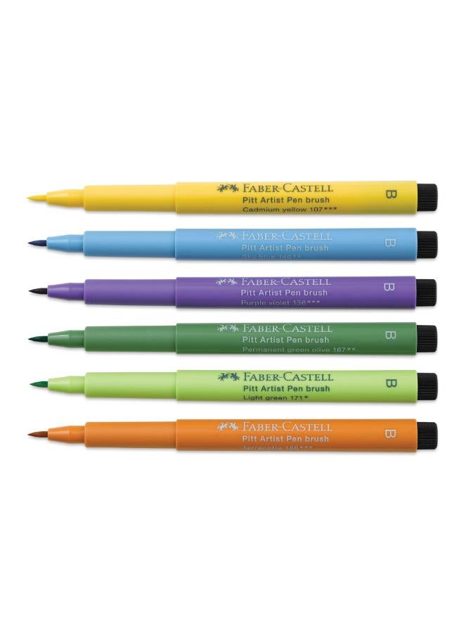 FABER-CASTELL Set Of 6 Pitt Artist Pen Brush Set – Summer Vibes  - Image 1