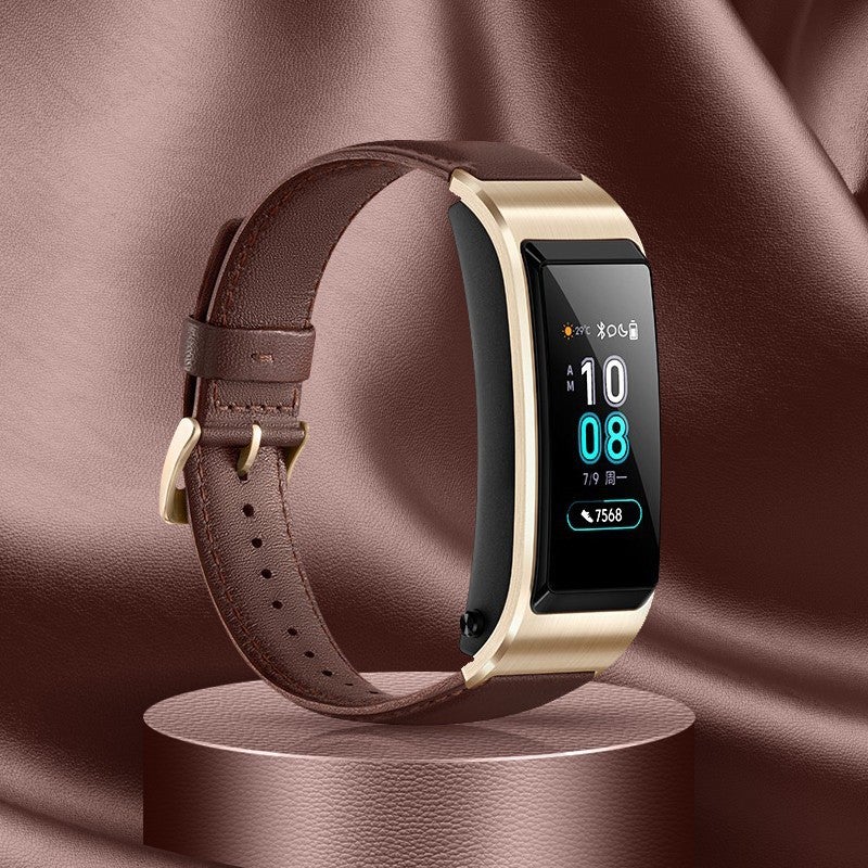Generic Genuine Leather Strap 18MM for Huawei B5/B6/B7/B3 Brown