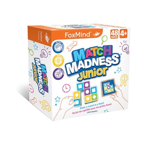 FoxMind Games Match Madness Junior A Pattern Matching Puzzle Game Make The Match in a Flash Develops Visual Recognition and fine Motor Skills Play with up to 4 Players for Ages 4 and up - Image 1