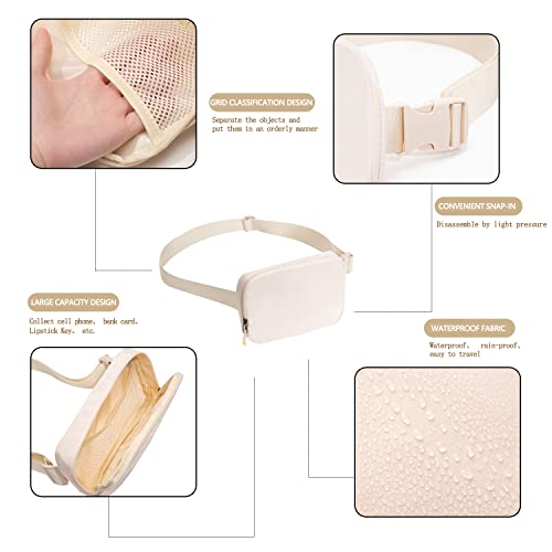 WITROMAN Belt bag Fanny pack crossbody bags for women Everywhere belt bag (ivory) - Image 4