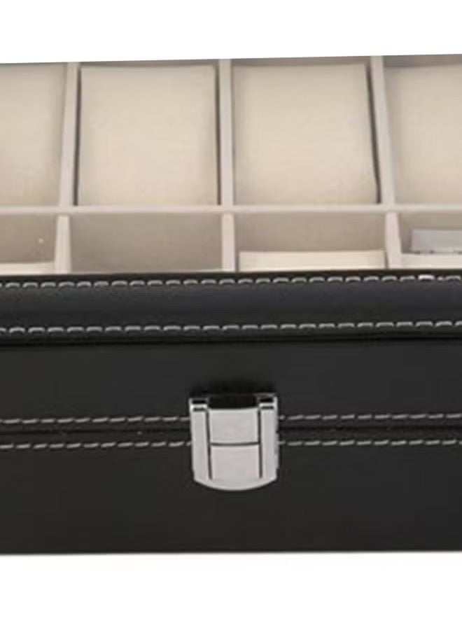 BLOOMING TIME 12 Grid Watch Storage Box, Transparent Lid, Buckle - Image 3
