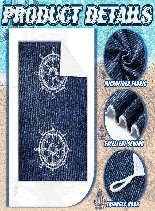 Bencailor 6 Pcs Sea Theme Kitchen Towels Set Beach Ocean Animal Hand Dish Towels Absorbent Soft Nautical Dishcloths for Spring Summer Kitchen Decoration(Navy Blue,Marine) - Image 5