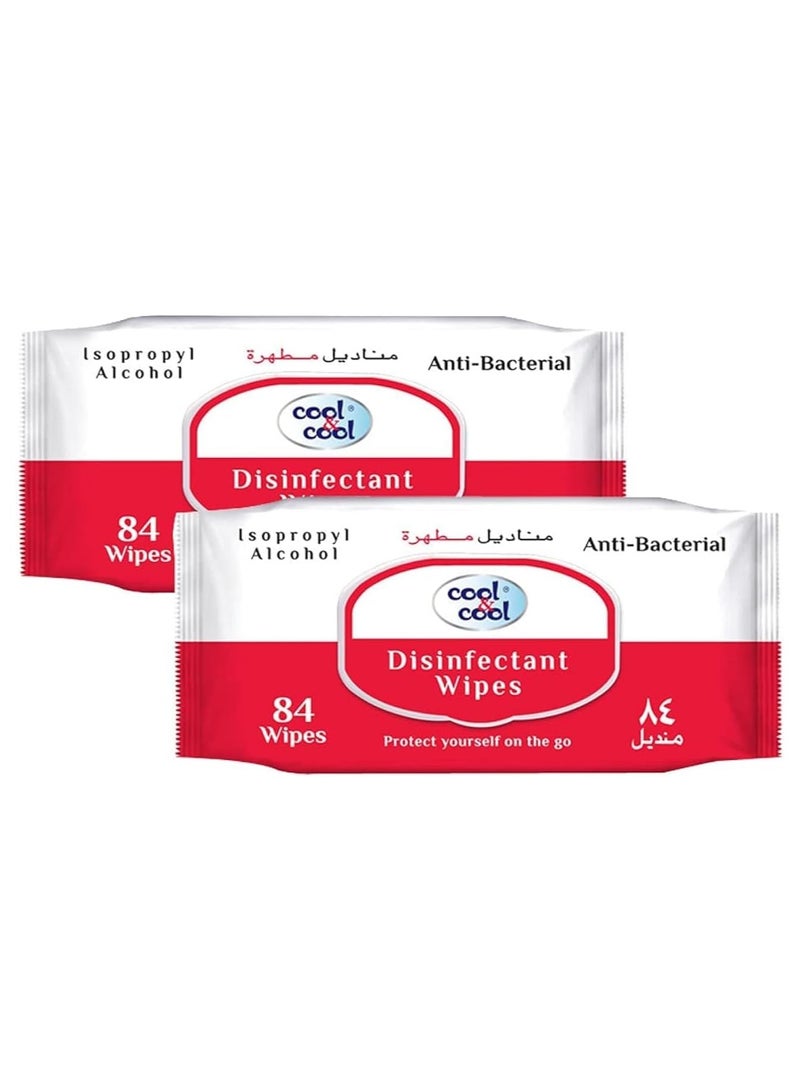 Cool & Cool مناديل مطهرة كول & كول 84 قطعة عبوة من 2