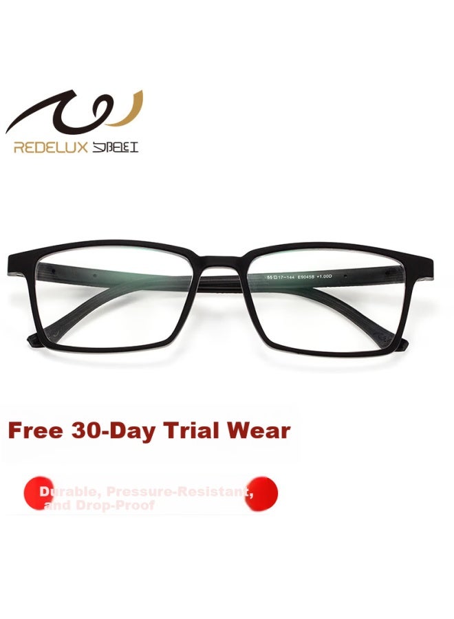 Sunset Red Reading Gl Men Anti-blue Light Women Fashion Full Frame Middle-aged And Elderly High-definition Presbyopic Gl E9045b Elegant Black 300 Degree - Image 3