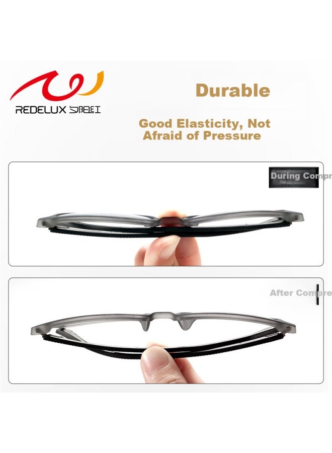 Sunset Red Reading Gl Men Anti-blue Light Women Fashion Full Frame Middle-aged And Elderly High-definition Presbyopic Gl E9045b Elegant Black 300 Degree - Image 4