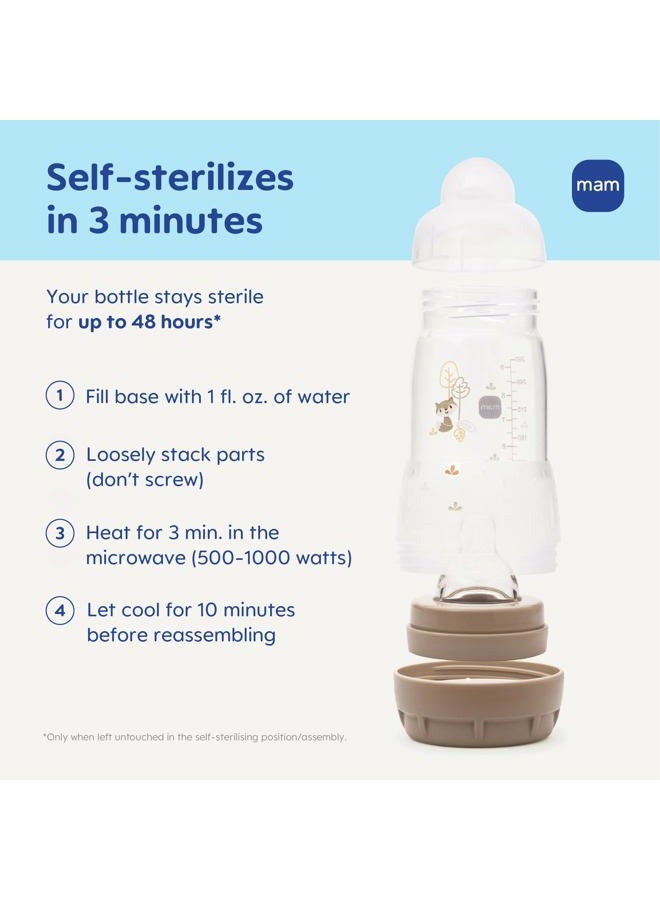 MAM Easy Start Matte Anti-Colic Baby Bottles, 9 oz (2 Count), Medium Flow, Baby Girl,2 Count (Pack of 1) - Image 3