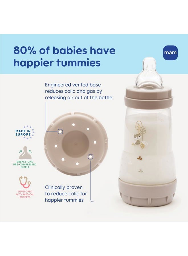 MAM Easy Start Matte Anti-Colic Baby Bottles, 9 oz (2 Count), Medium Flow, Baby Girl,2 Count (Pack of 1) - Image 2