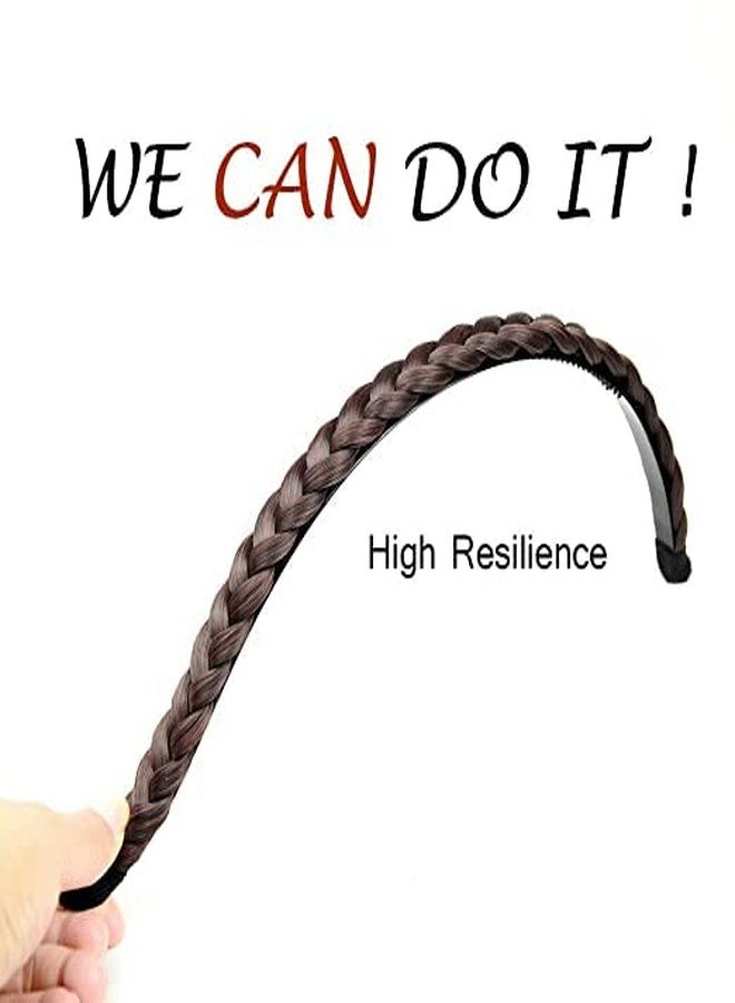SUNBIRD Wide Plastic Headbands with Teeth Plain Hard Plastic Hairband Non-Slip Craft Headband Hoops for Women Girls DIY Hair Accessories for Women (pack of 6, Choti brown hair band) - Image 4