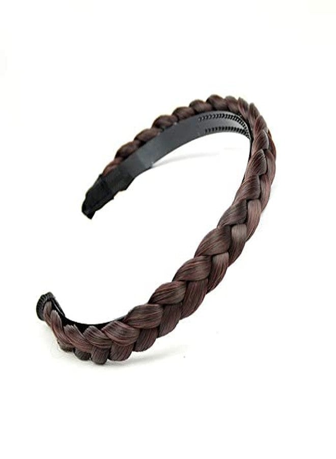 SUNBIRD Wide Plastic Headbands with Teeth Plain Hard Plastic Hairband Non-Slip Craft Headband Hoops for Women Girls DIY Hair Accessories for Women (pack of 6, Choti brown hair band) - Image 1