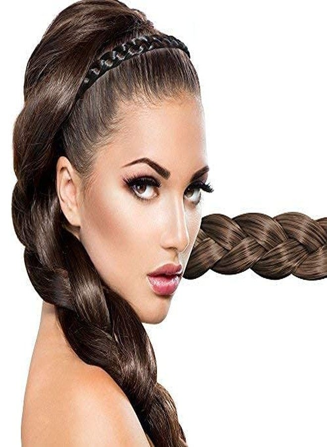 SUNBIRD Wide Plastic Headbands with Teeth Plain Hard Plastic Hairband Non-Slip Craft Headband Hoops for Women Girls DIY Hair Accessories for Women (pack of 6, Choti brown hair band) - Image 3