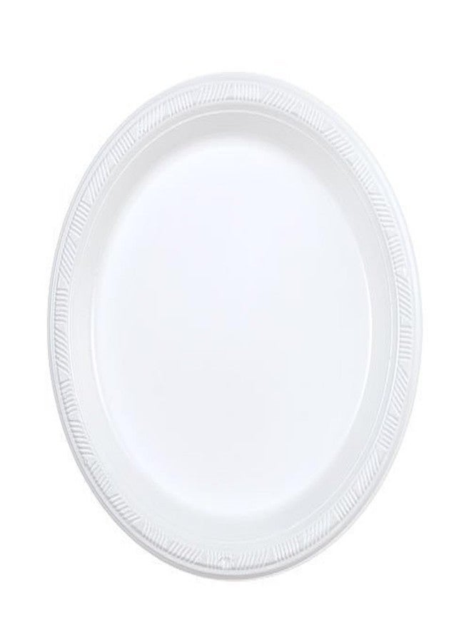 Party Dimensions White Round Plastic Appetizer 7", 100 Pcs, 7 inch Plate - Image 1