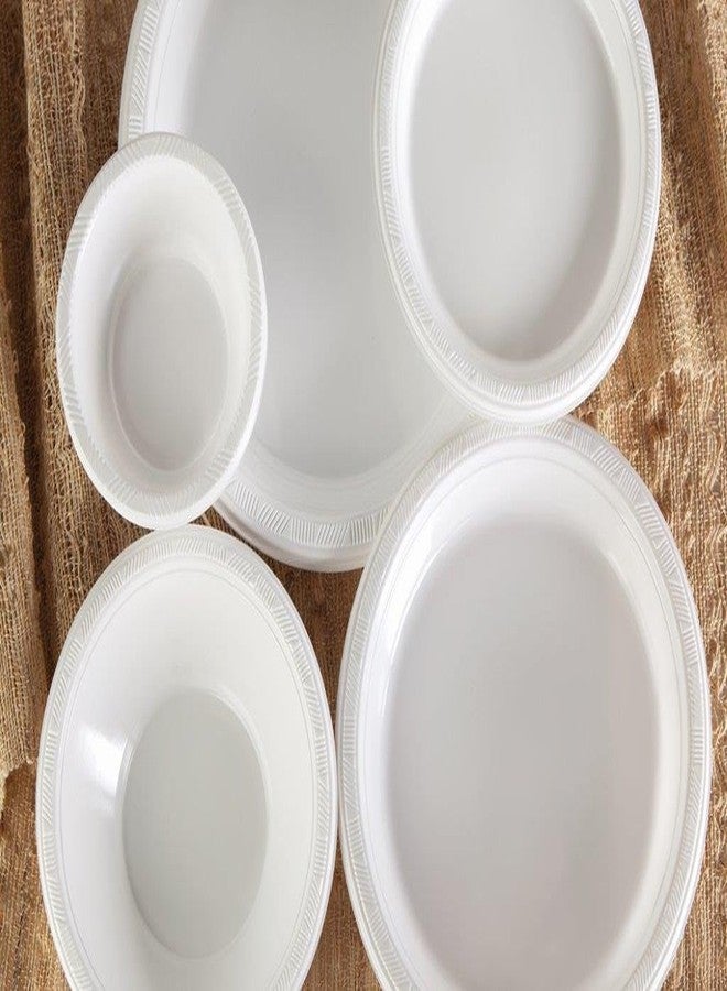 Party Dimensions White Round Plastic Appetizer 7", 100 Pcs, 7 inch Plate - Image 2
