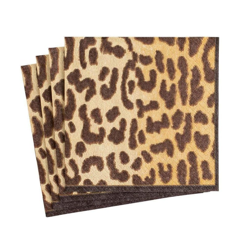 Caspari Zanzibar Paper Cocktail Napkins 20 Per Package Black 8930C