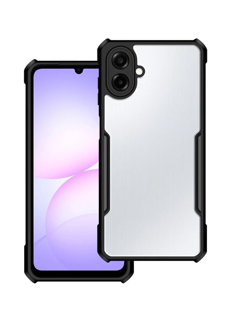 Wtech Samsung Galaxy A07 4G 2025 Hybrid TPU Silicone with Raised Armour Bumpers Slim Case Cover (MCAPSA) - Clear/Black - Image 1