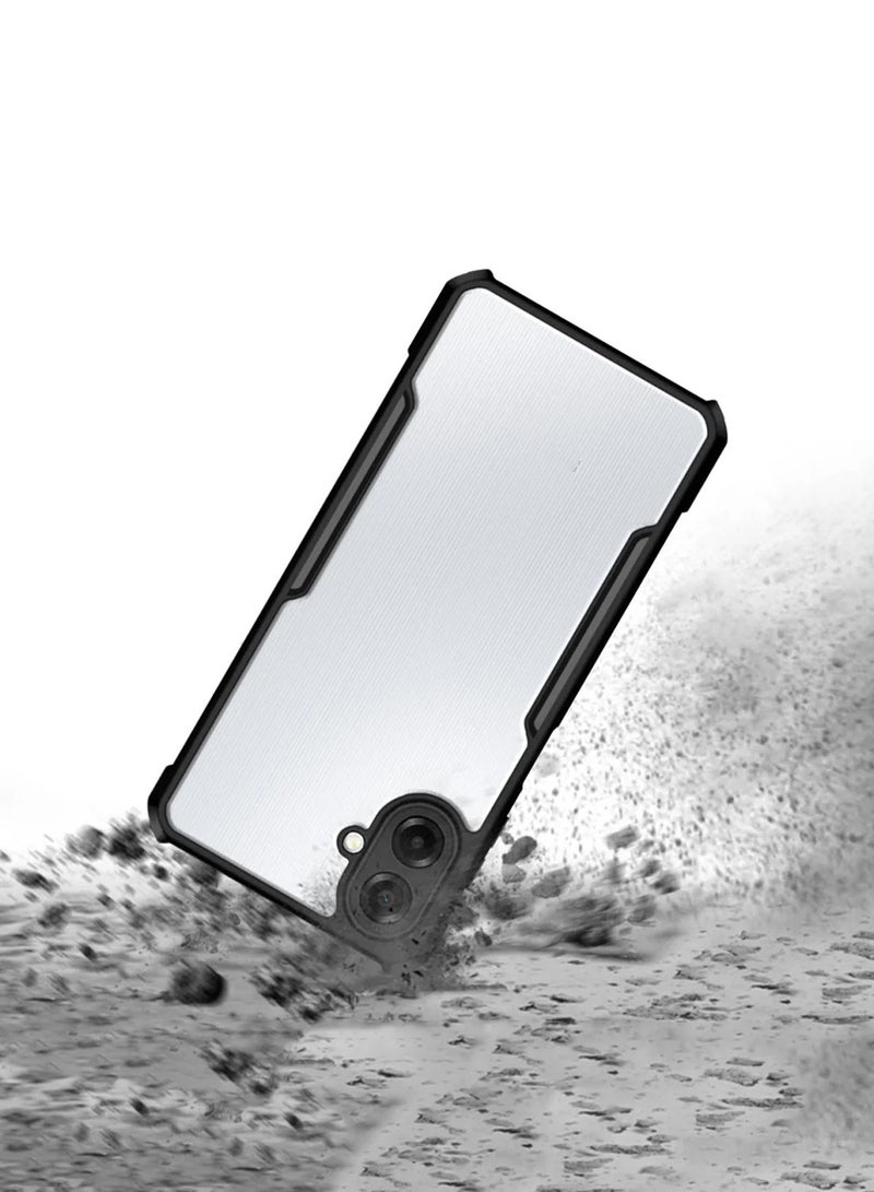 Wtech Samsung Galaxy A07 4G 2025 Hybrid TPU Silicone with Raised Armour Bumpers Slim Case Cover (MCAPSA) - Clear/Black - Image 3