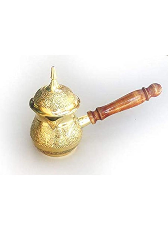 QUESERA Metal Brass Turkish Kettle for Making Tea Coffee CAN BE Used ON Gas Turkish Coffee Pot with Cover  - Image 2