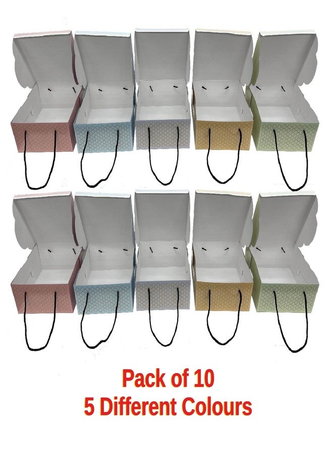 TRIACE Multi Coloured Cake Box Suitable for Cakes, Pastries, Cookies, Cupcakes, Brownies & Chocolates. Cardboard Gift Packaging Box. Size CAKE BOX 8 x 8 x 4. Pack of 10. - Image 3