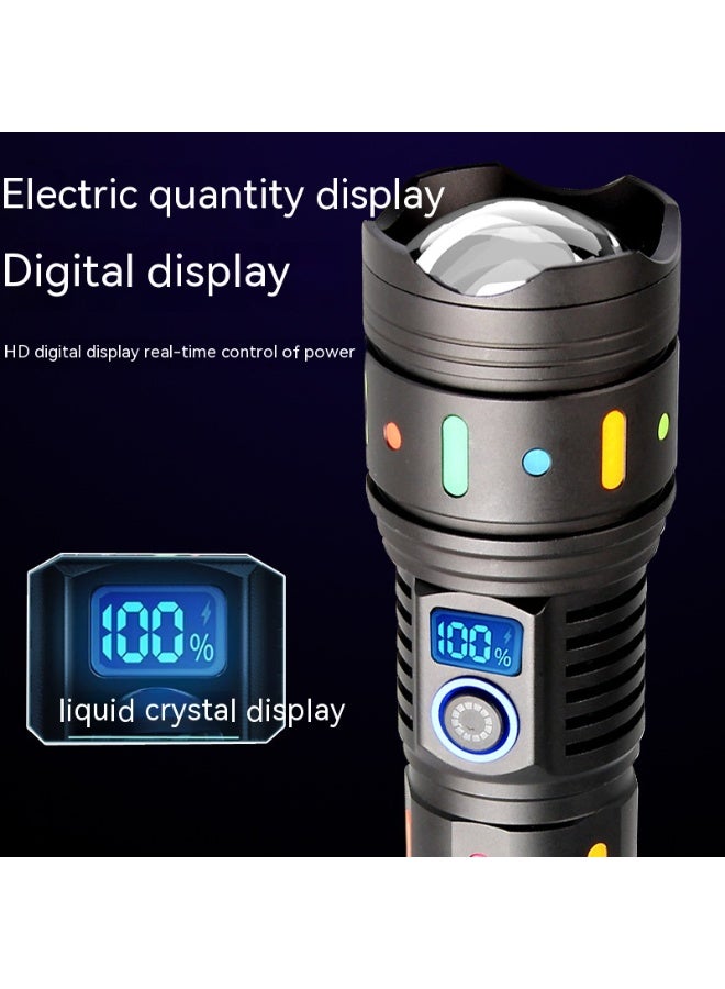 BlueFire Super-Bright 10000 Lumen USB-C Rechargeable LED Flashlight 🔦 | IP65 Waterproof Zoomable Torch with Power Bank Function & 5 Lighting Modes | Fluorescent Glow Body, 650m Long Beam, Aero-Grade Aluminum Build | Emergency Survival Light for Camping, Hunting, Hiking, Fishing, and Search & Rescue | Ultra Powerful Handheld Tactical Flashlight with Battery Display & Fast Charging – Ultimate Outdoor & Home Emergency Companion - Image 4