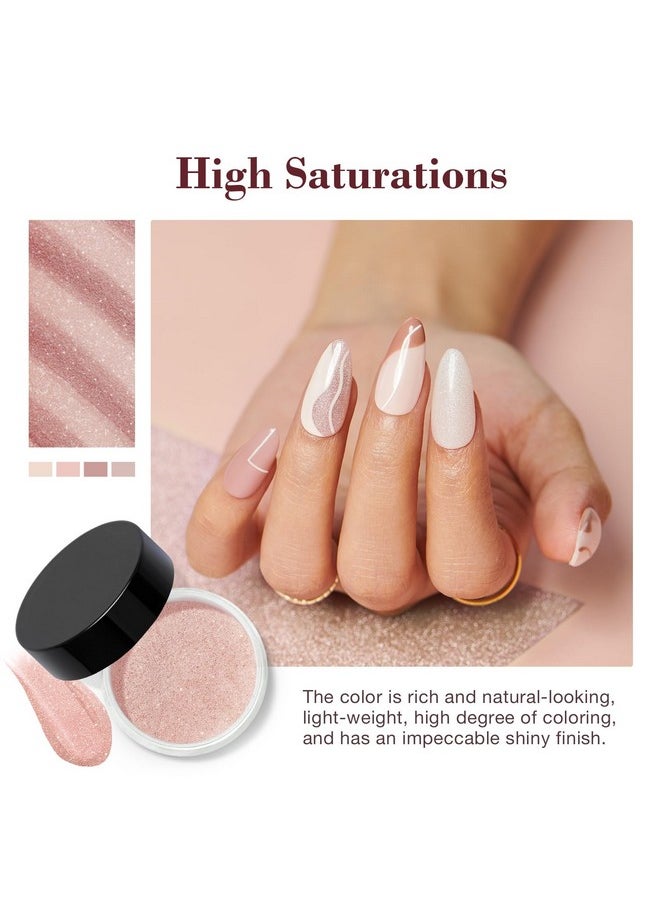 AZUREBEAUTY - Dip Powder Nail Kit Starter All Season Nude Skin Glitter 4 Colors Dipping Powder Liquid Set Recycling Tray With Base & Top Coat Activator For French Nail Art Manicure Salon Diy At Home. - Image 1