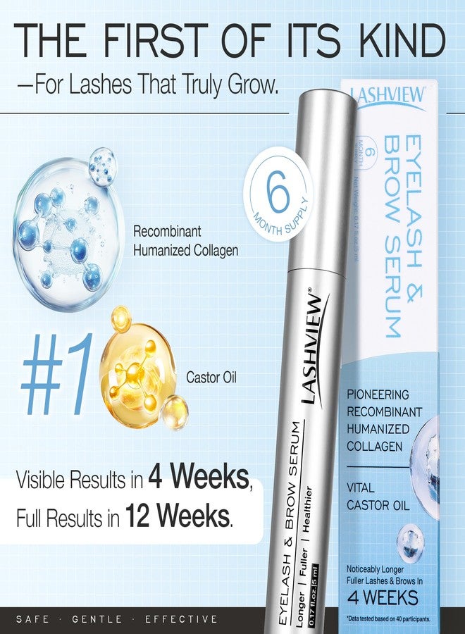 LASHVIEW Advanced Lash Growth Serum for Thicker, Longer Eyelashes and Eyebrows, Vital Castor Oil, Grow Lashes with Brow Enhancer (5mL) - Image 5