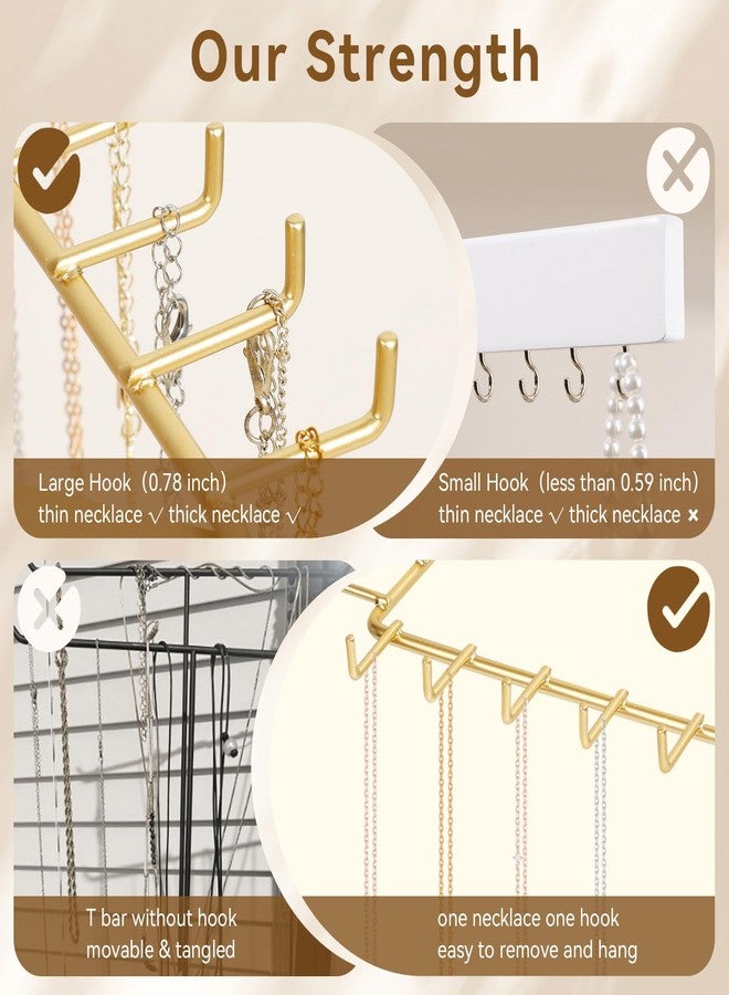 PABOBIT Rotating Necklace Holder Stand Metal Jewelry Organizer Display with 28 Hooks，Necklace Storage for Hanging Keychain Bracelet Long Chains Tree for Girls Women - Image 5