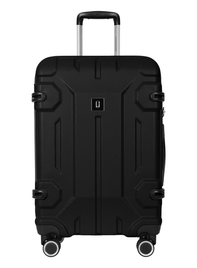 PARAJOHN Expedition Series ABS Material 3-Piece Hardsided Luggage Set |Dual 4-Spinner Wheels  | Small (10kg), Medium (20kg), Large (30kg) -Black